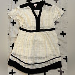 Isabel Maternity Black and White Short Sleeved Empire Waist Top sz XS